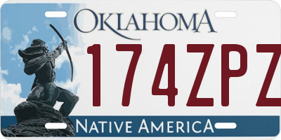 OK license plate 174ZPZ