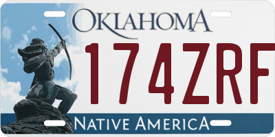 OK license plate 174ZRF