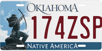 OK license plate 174ZSP
