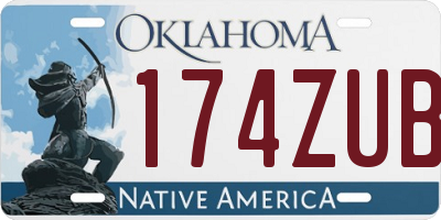 OK license plate 174ZUB