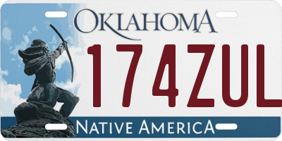 OK license plate 174ZUL