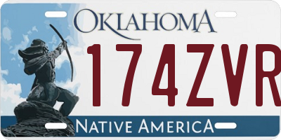 OK license plate 174ZVR
