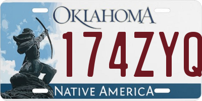 OK license plate 174ZYQ