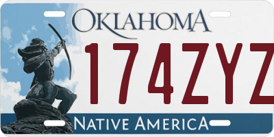 OK license plate 174ZYZ