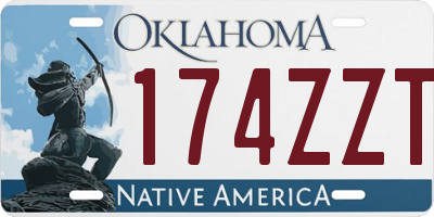 OK license plate 174ZZT