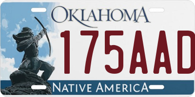 OK license plate 175AAD