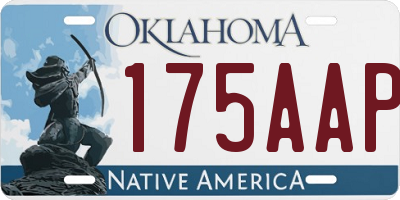 OK license plate 175AAP