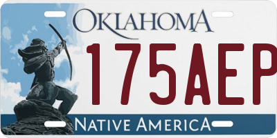 OK license plate 175AEP