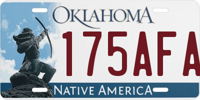OK license plate 175AFA