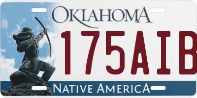 OK license plate 175AIB