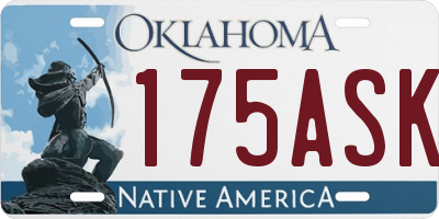 OK license plate 175ASK