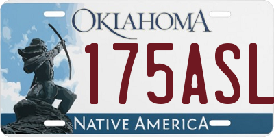 OK license plate 175ASL