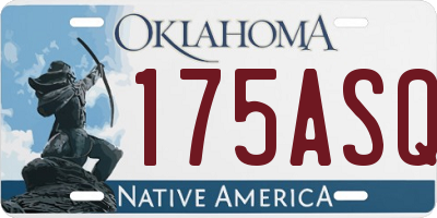 OK license plate 175ASQ