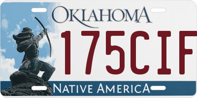 OK license plate 175CIF