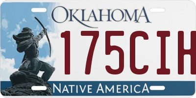 OK license plate 175CIH