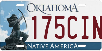 OK license plate 175CIN