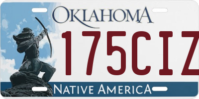 OK license plate 175CIZ