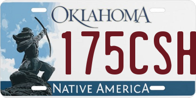 OK license plate 175CSH