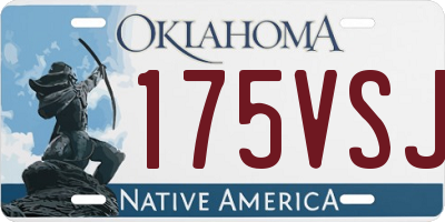 OK license plate 175VSJ