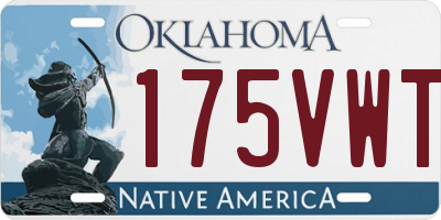 OK license plate 175VWT