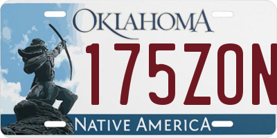 OK license plate 175ZON
