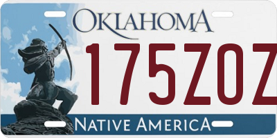 OK license plate 175ZOZ