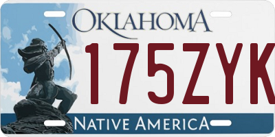 OK license plate 175ZYK