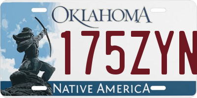 OK license plate 175ZYN