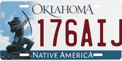 OK license plate 176AIJ