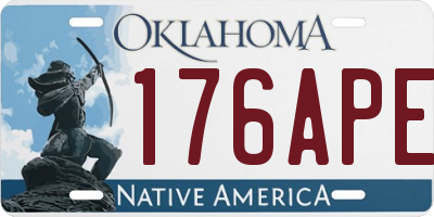 OK license plate 176APE