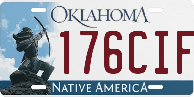 OK license plate 176CIF