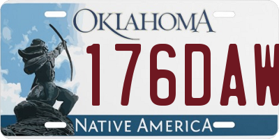 OK license plate 176DAW