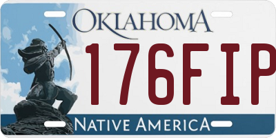 OK license plate 176FIP