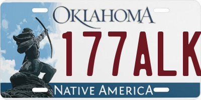 OK license plate 177ALK