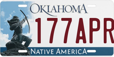 OK license plate 177APR