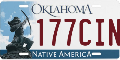 OK license plate 177CIN