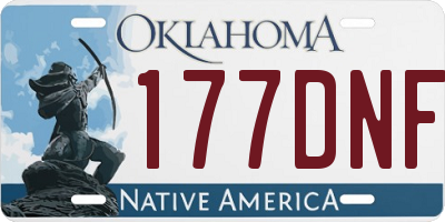 OK license plate 177DNF