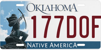 OK license plate 177DOF