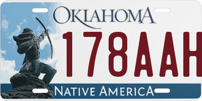 OK license plate 178AAH