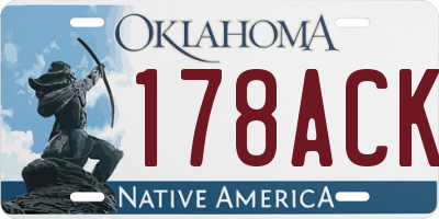 OK license plate 178ACK