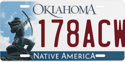 OK license plate 178ACW