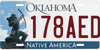 OK license plate 178AED