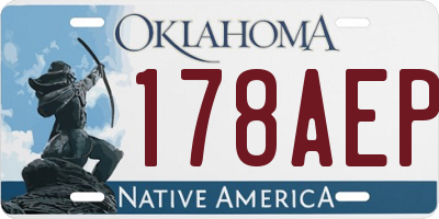 OK license plate 178AEP