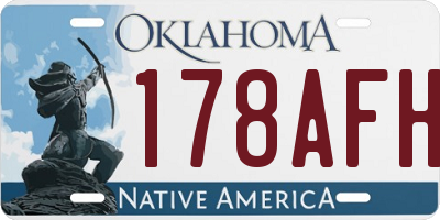 OK license plate 178AFH