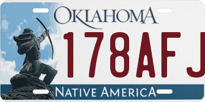 OK license plate 178AFJ