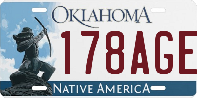 OK license plate 178AGE