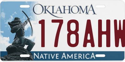 OK license plate 178AHW