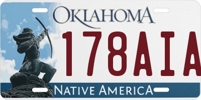 OK license plate 178AIA