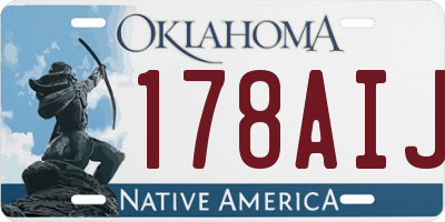 OK license plate 178AIJ
