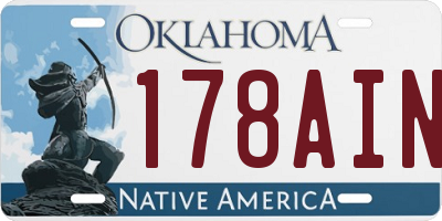 OK license plate 178AIN
